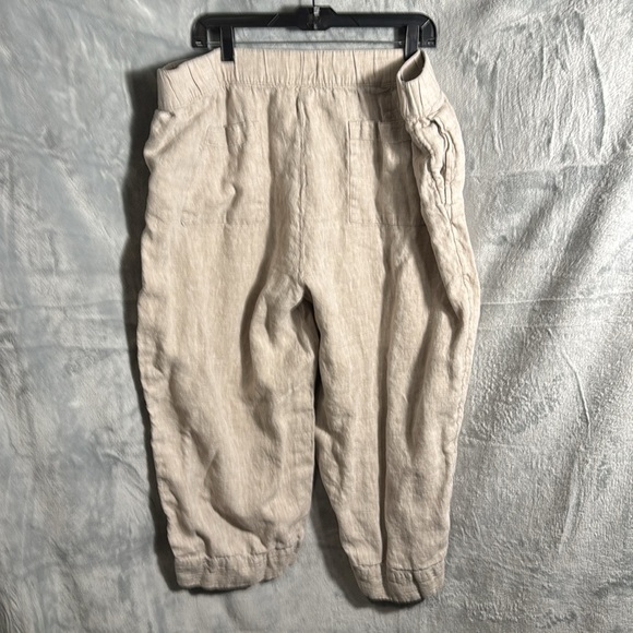 J. Jill linen capri pants 3X plus size  Beige tan 100% Linen Pants lightweight - Picture 6 of 13